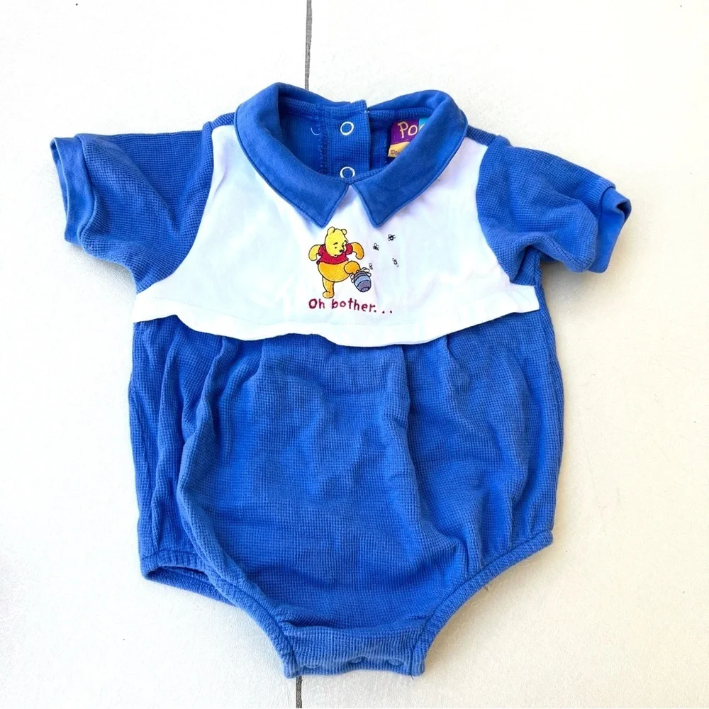 Disney Blue and White Winnie-the-Pooh Polo One-Piece
